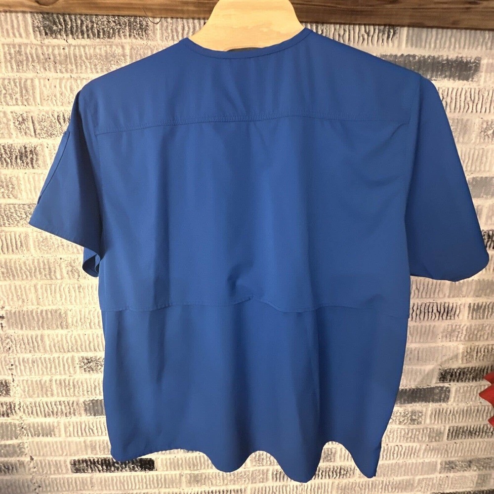 Carhartt Force Blue Scrub Top V-Neck Mens 3XL Short Sleeve‎ Shirt Top C15106 - Picture 3 of 5
